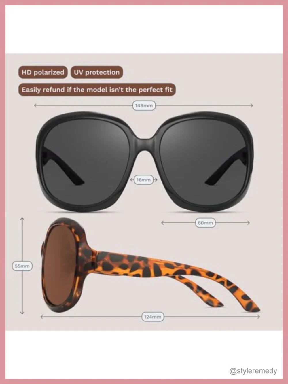 Vintage Bug Eye Oval Sunglasses for Women 2025 Oversized Polarized UV Shades
